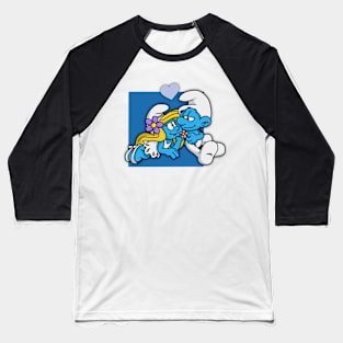 Cartoon Blue Man Baseball T-Shirt